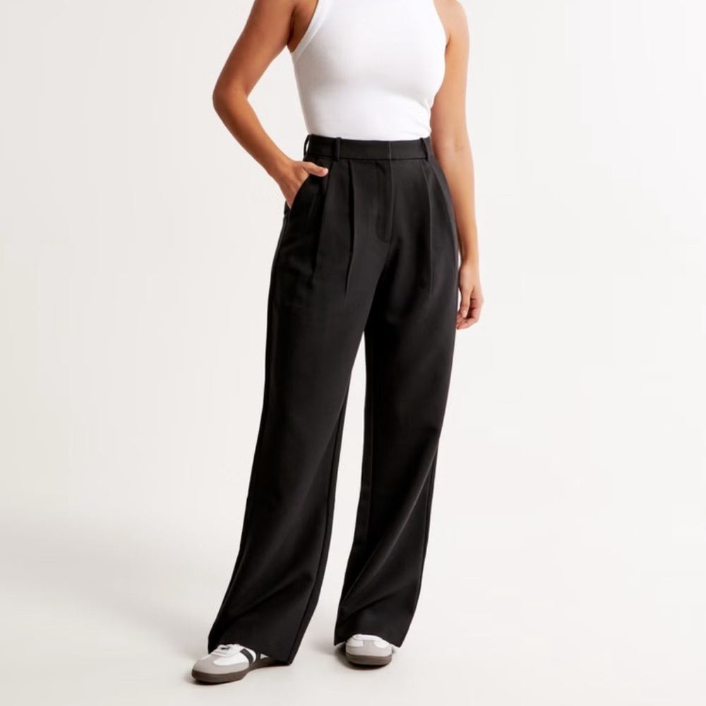 Abercrombie & Fitch Black Wide-Leg Pants